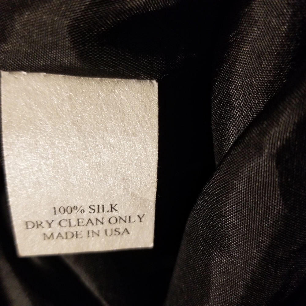 Vintage 100% Silk Pants M Black - Picture 5 of 8
